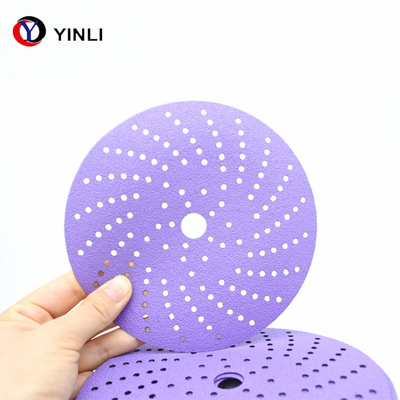 Multi Holes Purple Zirconia Sanding Disc 6 Inch For Automotive