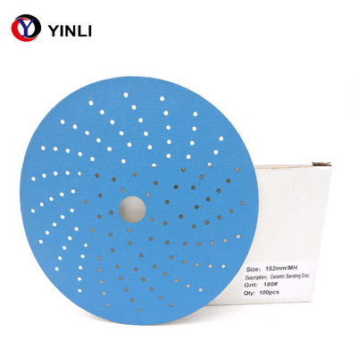 80Grit Hook Film Loop Round Sanding Disc Paper With Holes Colorful Ceramic Abrasive
