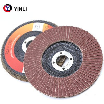 Red Sand 60 Grit Aluminum Flap Disc 100mm For Metal Working