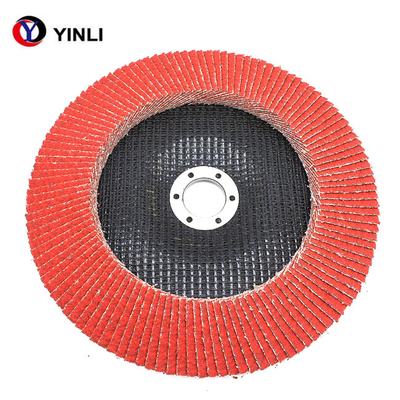 60 Grit 80 Grit 120 Grit Flap Disc Curved Flap Disc 5 Inch 125mm Bright Red