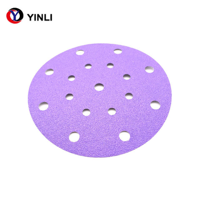 6 Inch 150mm Polyester Film Base Zirconia Sanding Disc 9 Holes 15 Holes For Auto
