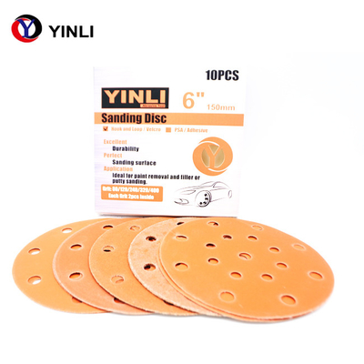 150mm Ceramic Sanding Disc 6 Inch Hook And Loop Sanding Pads Orange