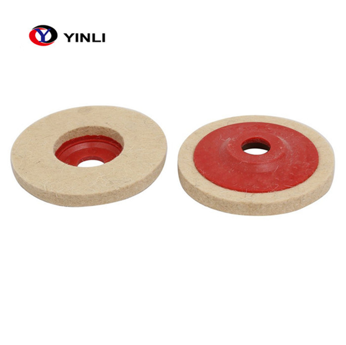 4 Inch 100mm Wool Buffing Wheel No Noise With Plastic Backing