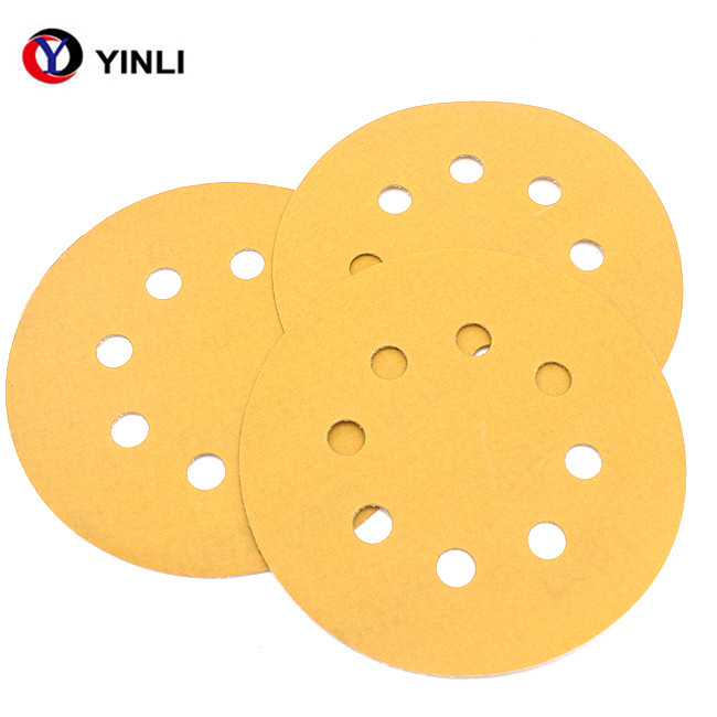 P60-P800 Dry schleifplatte Abrasive sanding paper gold yellow Sandpaper discs automotive 6 inch sand paper