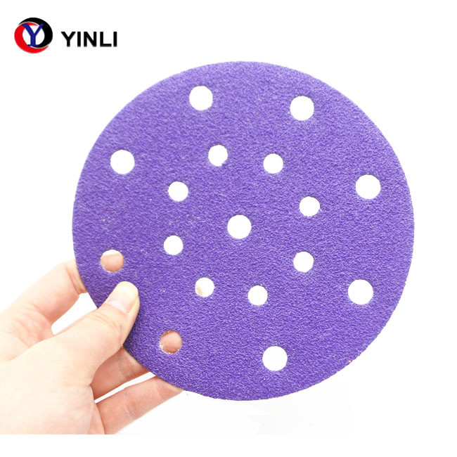 150mm 40 Grit Zirconia Sanding Disc 6 Inch Adhesive Sanding Discs Abrasive Purple