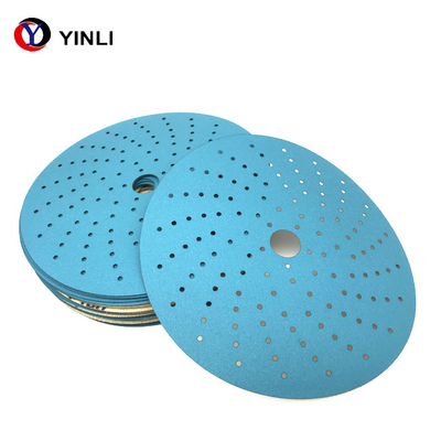 Blue Zirconia Grinding Disc 15 Hole Hook And Loop Sanding Disc