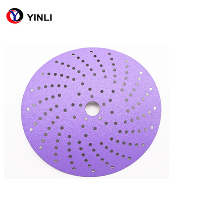 Abrasive Automotive Purple Zirconia Sanding Disc Multi Holes With Velcro